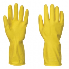 Kesztyű háztartási latex sárga. Méret: S (7)