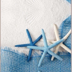 Wc ülőke MDF rozsdamentes fém zsanérral kék tengeri csillaggal
