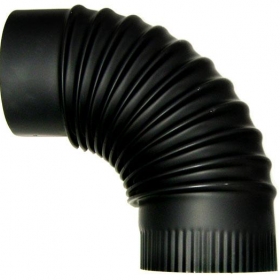 Füstcsőkönyök fekete 150x120 fokos 0,6mm (45 fokos)