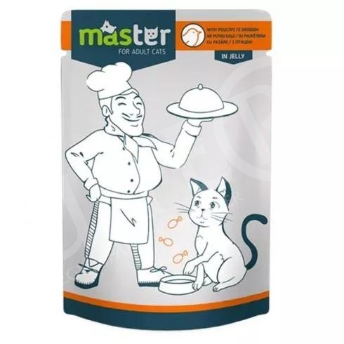 Macska eledel alutasakos Master Pouch 80 gr csirkemájas