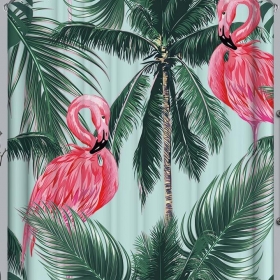Zuhanyfüggöny textil 180x200 cm pelikánok + tartozék karikák