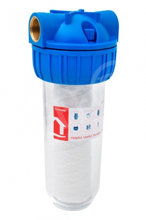 Szűrőház műanyag 10" , csatlakozás: 1" Diamond + Szűrőbetét kompletten