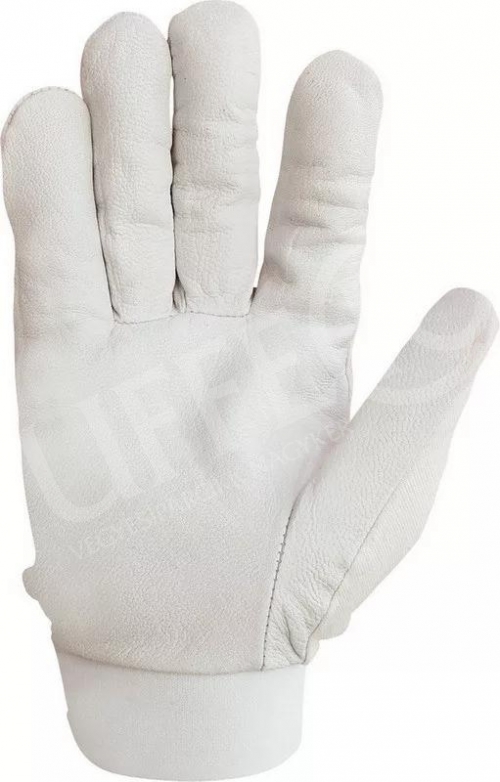 Kesztyű kecskebőr - textil kézháttal, tépőzárras mandzsettával. Méret: M (8)