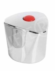 Kristályfoggantyú 1/2" króm  piros