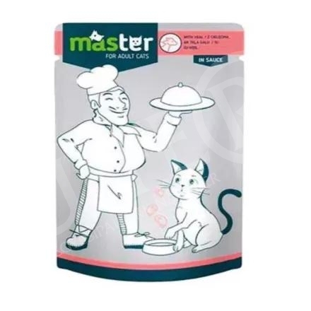 Macska eledel alutasakos Master Pouch 80 gr marhás