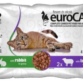 Macska eledel alutasakos Eurocat duo Pouch nyúl-bárány 4x85 gr