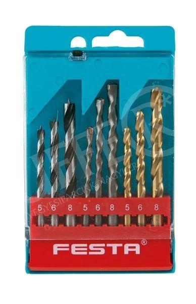 Fúrókészlet 9 darabos fához, falhoz, fémhez