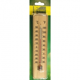 Hőmérő szobai fa hátlappal natúr 22cm Farmo