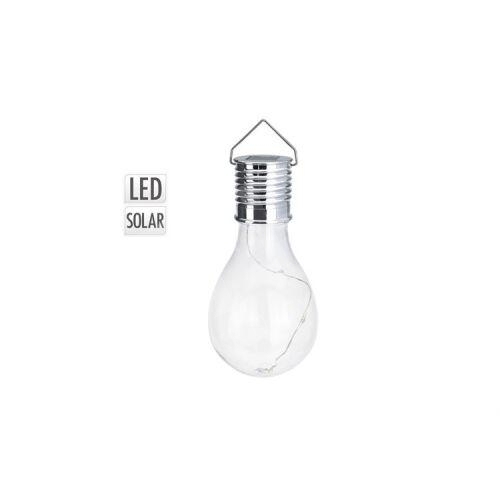 LED lámpa solár, felakaszthatós villanykörte forma átlátszó
