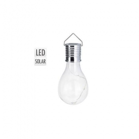 LED lámpa solár, felakaszthatós villanykörte forma átlátszó