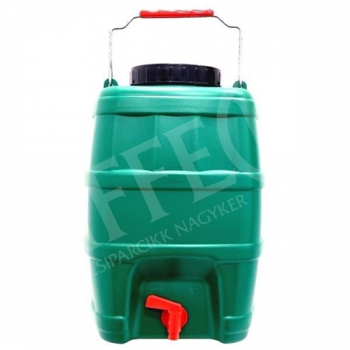 Kanna műanyag csapos 10 liter szögletes camping, fém füllel ZÖLD