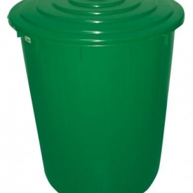 Esővízgyűjtő műanyag kerek + tető + csap zöld 210 liter (magasító nélkül!) ECO
