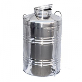 Kanna füles, csappal inox 50 liter széles szájú