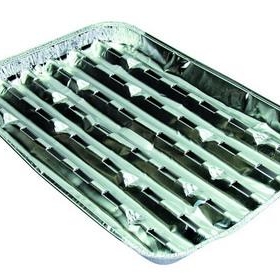 Grilltálca aluminium szaggatott aljjal 4 darab/csomag