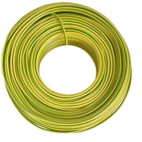 Villanyvezeték 1x1,5mm MCU  100 fm/tekercs zöld-sárga