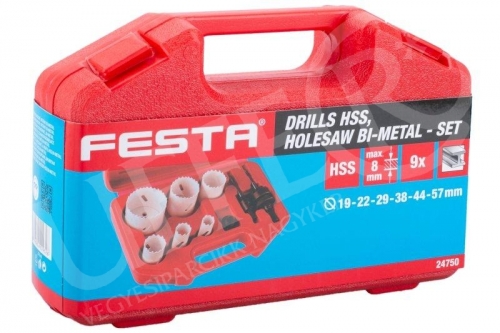 Körkivágó készlet 9 darabos fémhez HSS