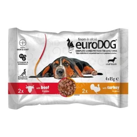 Kutya eledel alutasakos Eurodog duo Pouch marha-pulyka 4x85 gr