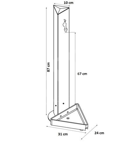 Állókút + vödörtartó porszórt aluminium öntvény + kifolyóval homok