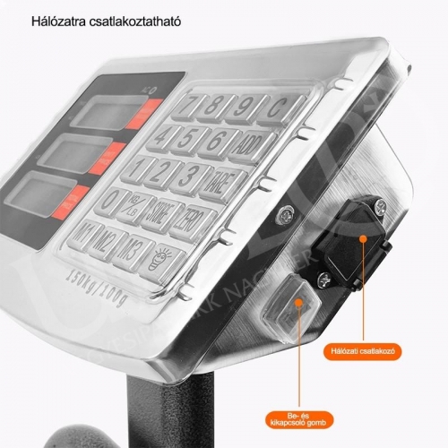 Mérleg digitális oszlopos, LCD kijelzővel. Terhelhetőség: 150kg