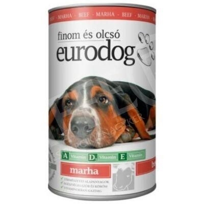 Kutya konzerv Eurodog 1240 gr marhahúsos