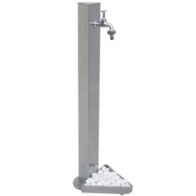 Állókút + vödörtartó porszórt aluminium öntvény +  kifolyóval króm hatású