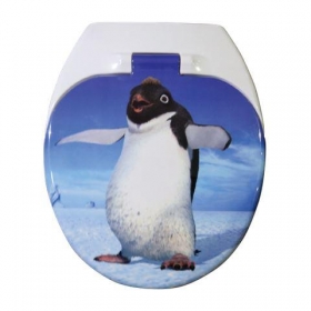 Wc ülőke duroplast rozsdamentes fém zsanérokkal, fehér FÉKES, KOMBINÁLT (2:1)- lecsapódásgátlóval pingvines