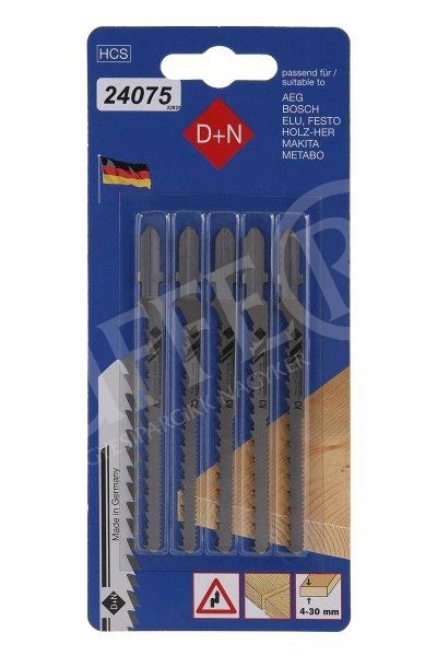 Dekopír fűrészlap HSS 75x1,45x2,5/1,2 mm 10/21 TPI 5 darab/csomag (Bosch) 24075