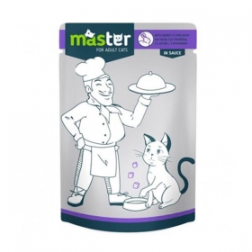 Macska eledel alutasakos Master Pouch 80 gr nyulas