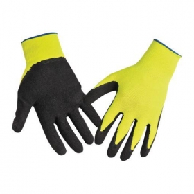 Kesztyű téli martott latex, sárga/fekete. Méret: M (8)