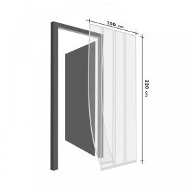 Szúnyogháló ajtóra szalagos fehér