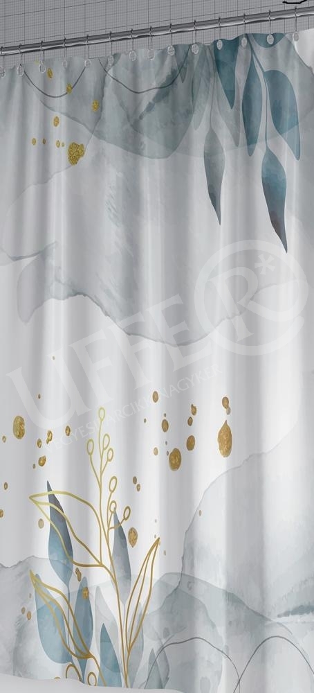 Zuhanyfüggöny textil 180x200 cm tündérkert + tartozék karikák